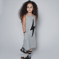 NUNUNU Heather Grey Bolt Patch Tank Dress