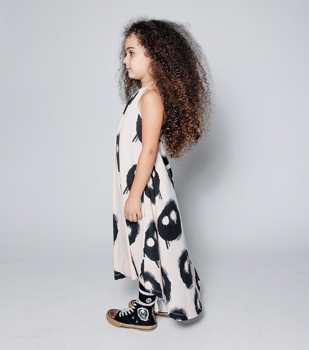 NUNUNU Nude Melting Masks Collar Dress