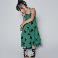NUNUNU Moss Green Star Collar Dress