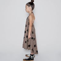 NUNUNU Earth Brown Star Collar Dress