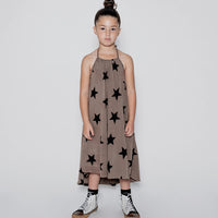 NUNUNU Earth Brown Star Collar Dress