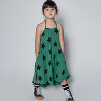 NUNUNU Moss Green Star Collar Dress