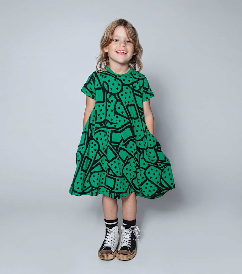 NUNUNU Moss Green 360 Bandaid Dress