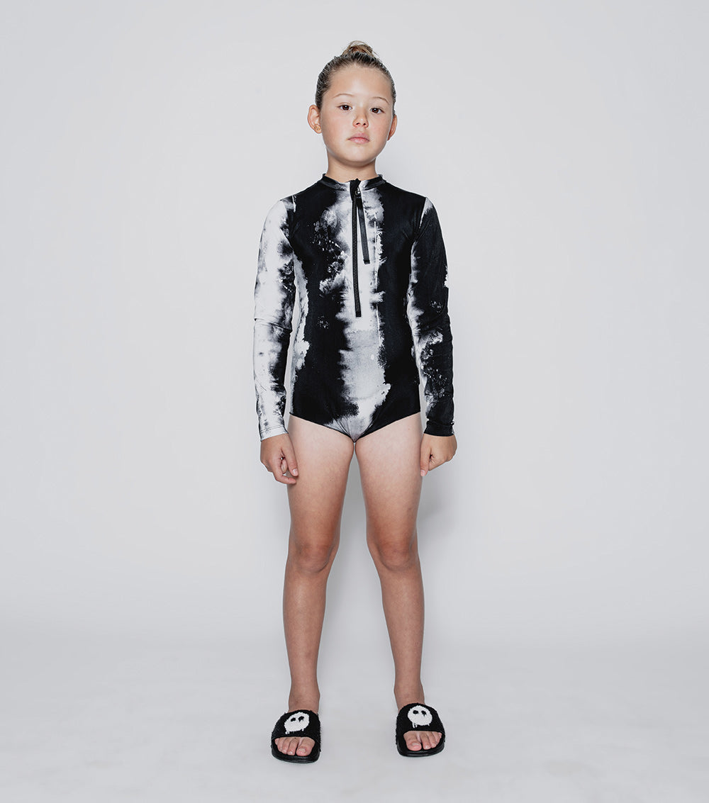 NUNUNU Tie Dye Long Sleeved Tie Dye Swimsuit