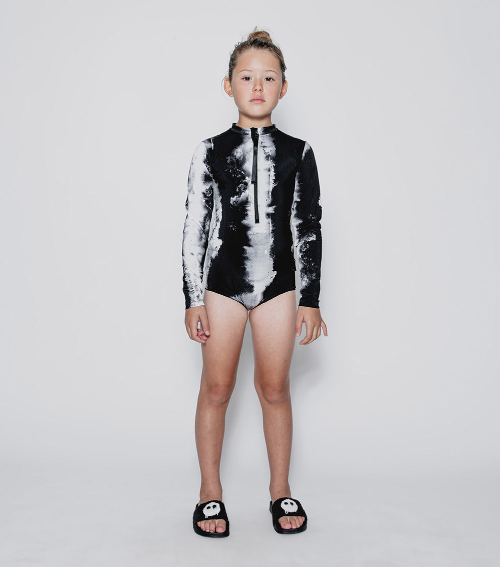 NUNUNU Tie Dye Long Sleeved Tie Dye Swimsuit