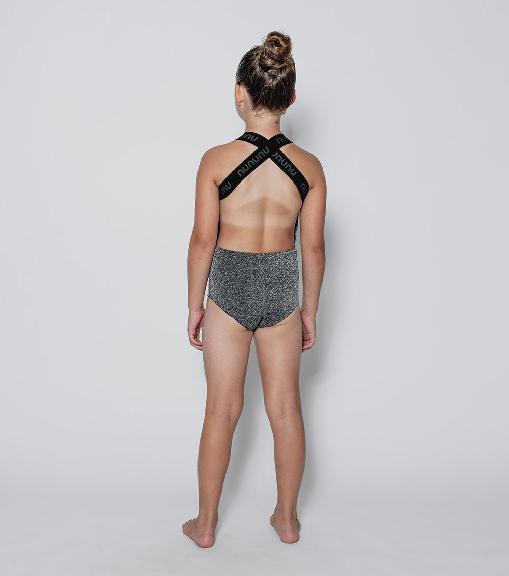 NUNUNU Sprinkle Silver Sporty Swimsuit