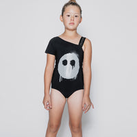 NUNUNU Black Melting Mask Single Sleeve Swimsuit