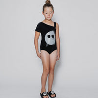 NUNUNU Black Melting Mask Single Sleeve Swimsuit