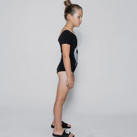 NUNUNU Black Melting Mask Single Sleeve Swimsuit