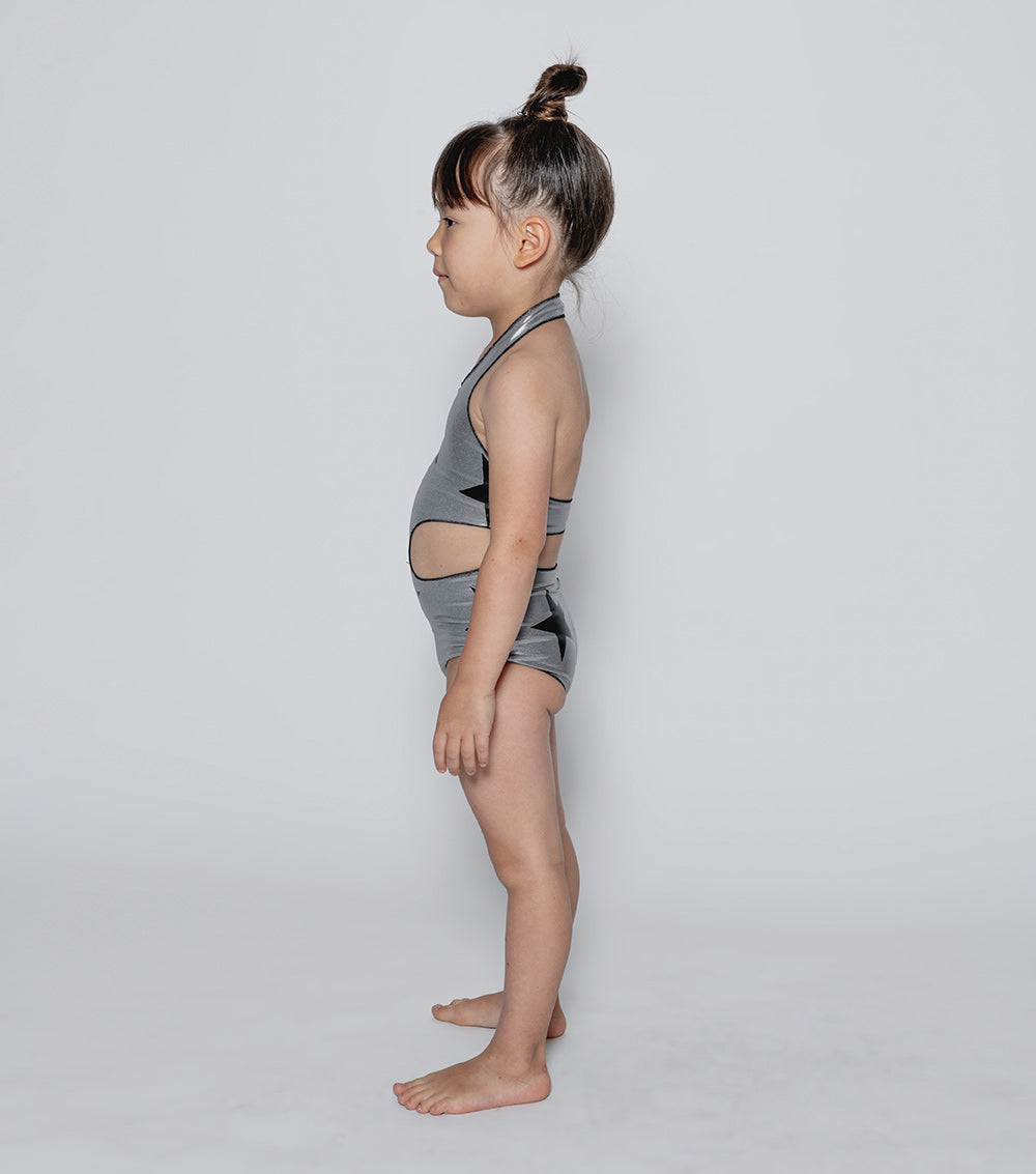 NUNUNU Metallic Grey Star Swimsuit