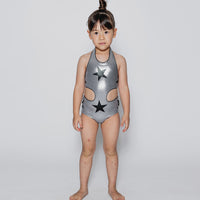 NUNUNU Metallic Grey Star Swimsuit
