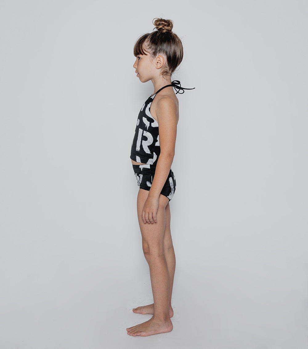 NUNUNU Black Abc Collar Bikini