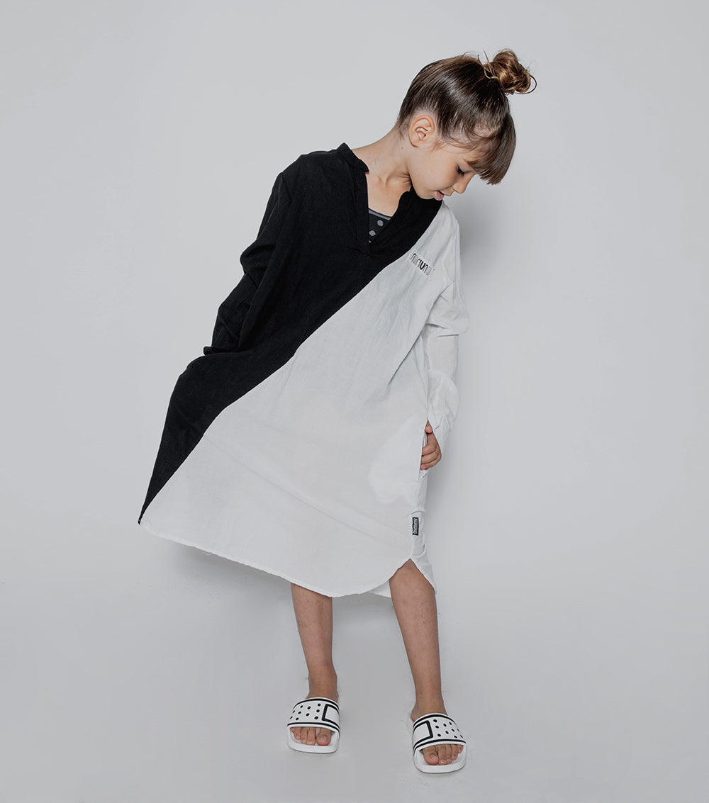 NUNUNU Black/White Duo Kaftan