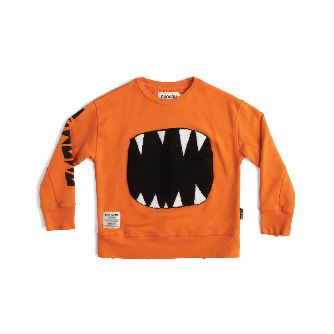 NUNUNU Orange Fuzzy Roar Sweatshirt