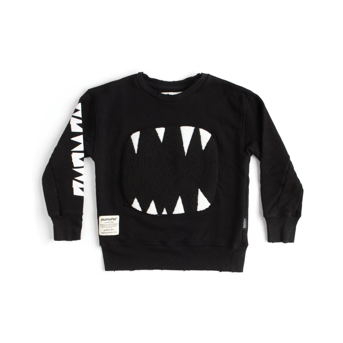 NUNUNU Black Fuzzy Roar Sweatshirt
