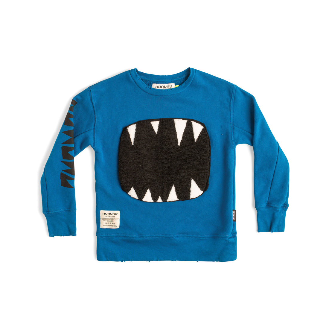 NUNUNU Blue Fuzzy Roar Sweatshirt