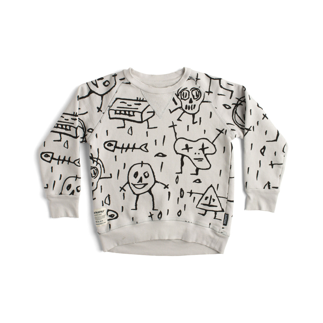 NUNUNU Ice Grey Goofy Skulls Sweatshirt