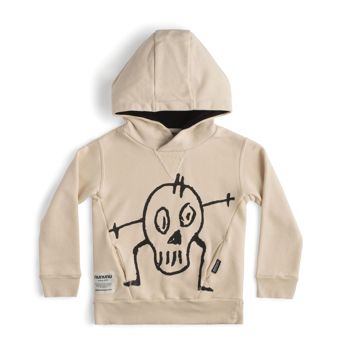 NUNUNU Natural Goofy Skull Hoodie