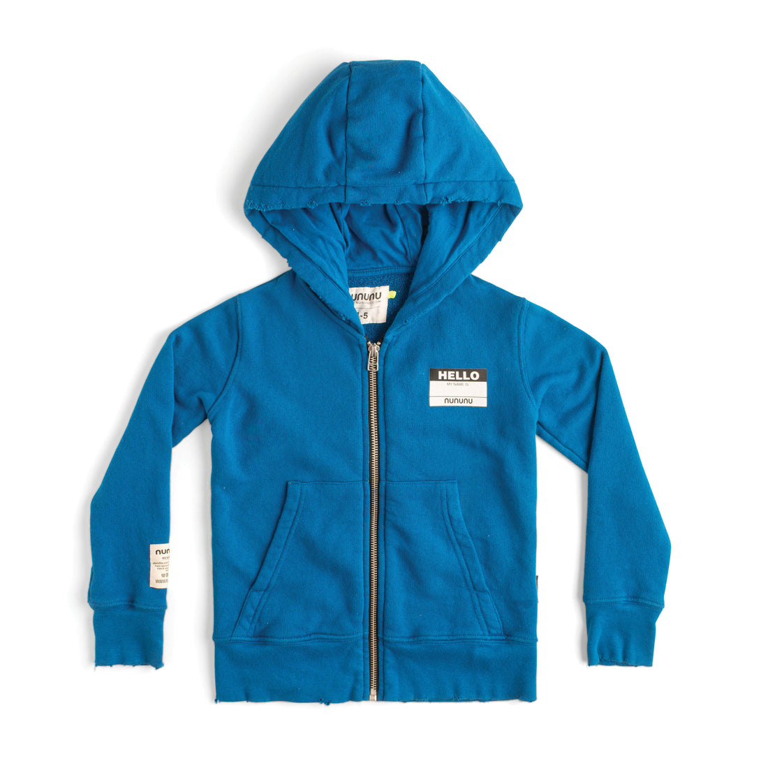 NUNUNU Blue Kangaroo Zip Hoodie