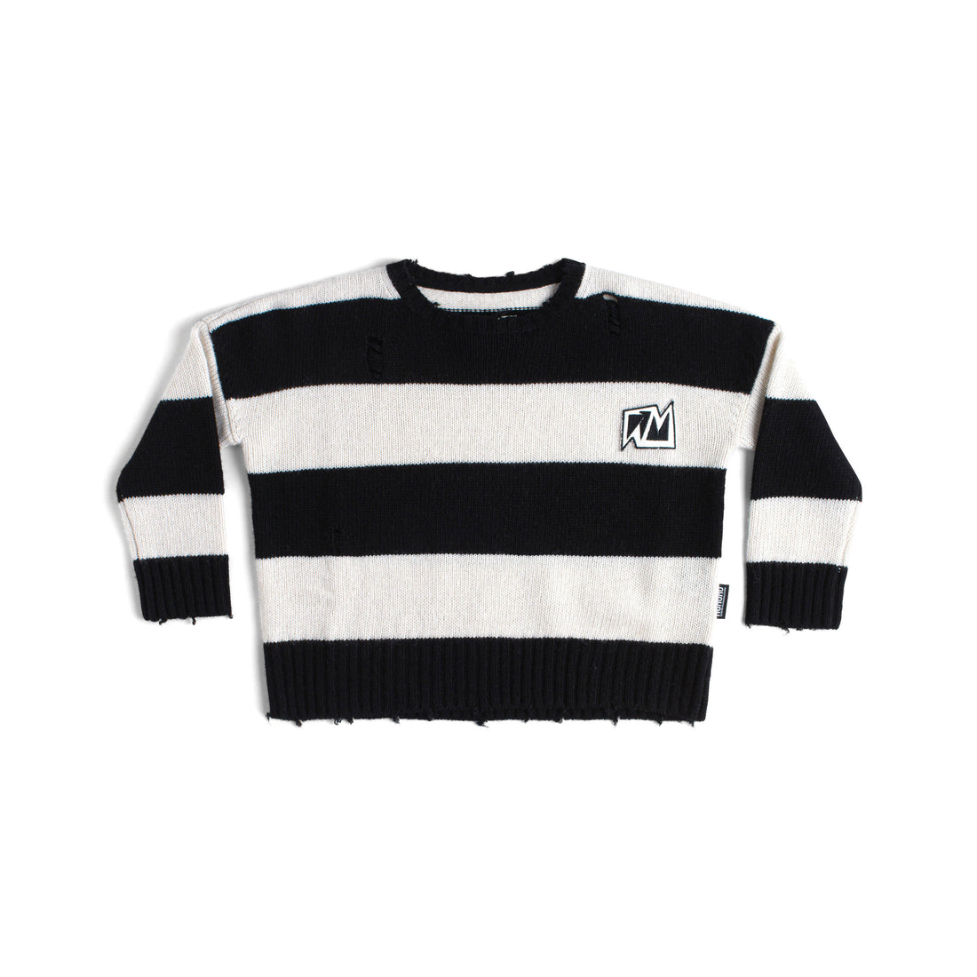 NUNUNU Black Striped Knit