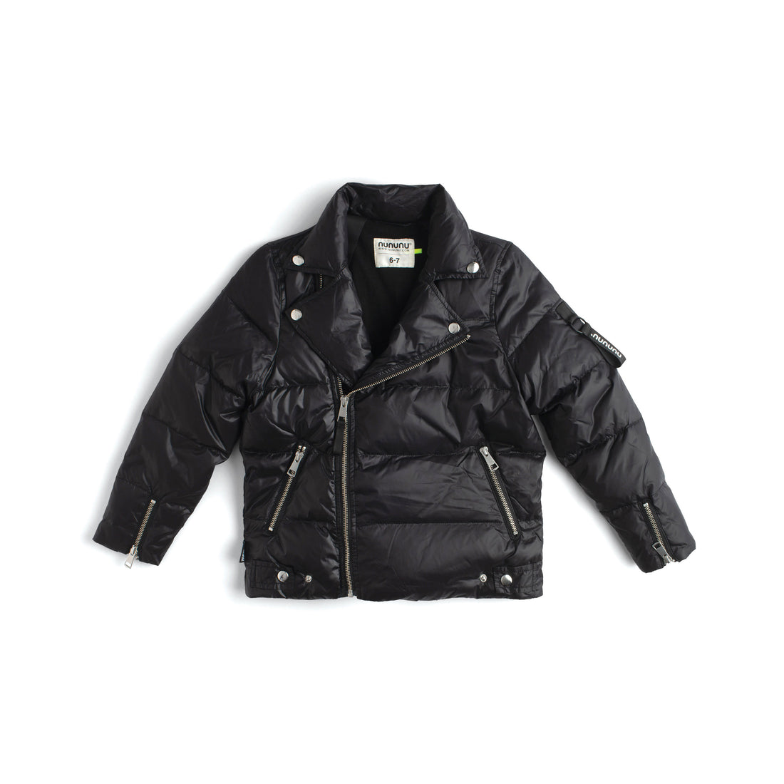 NUNUNU Black Biker Down Jacket