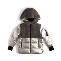 NUNUNU Grey/Silver Mix It Down Jacket