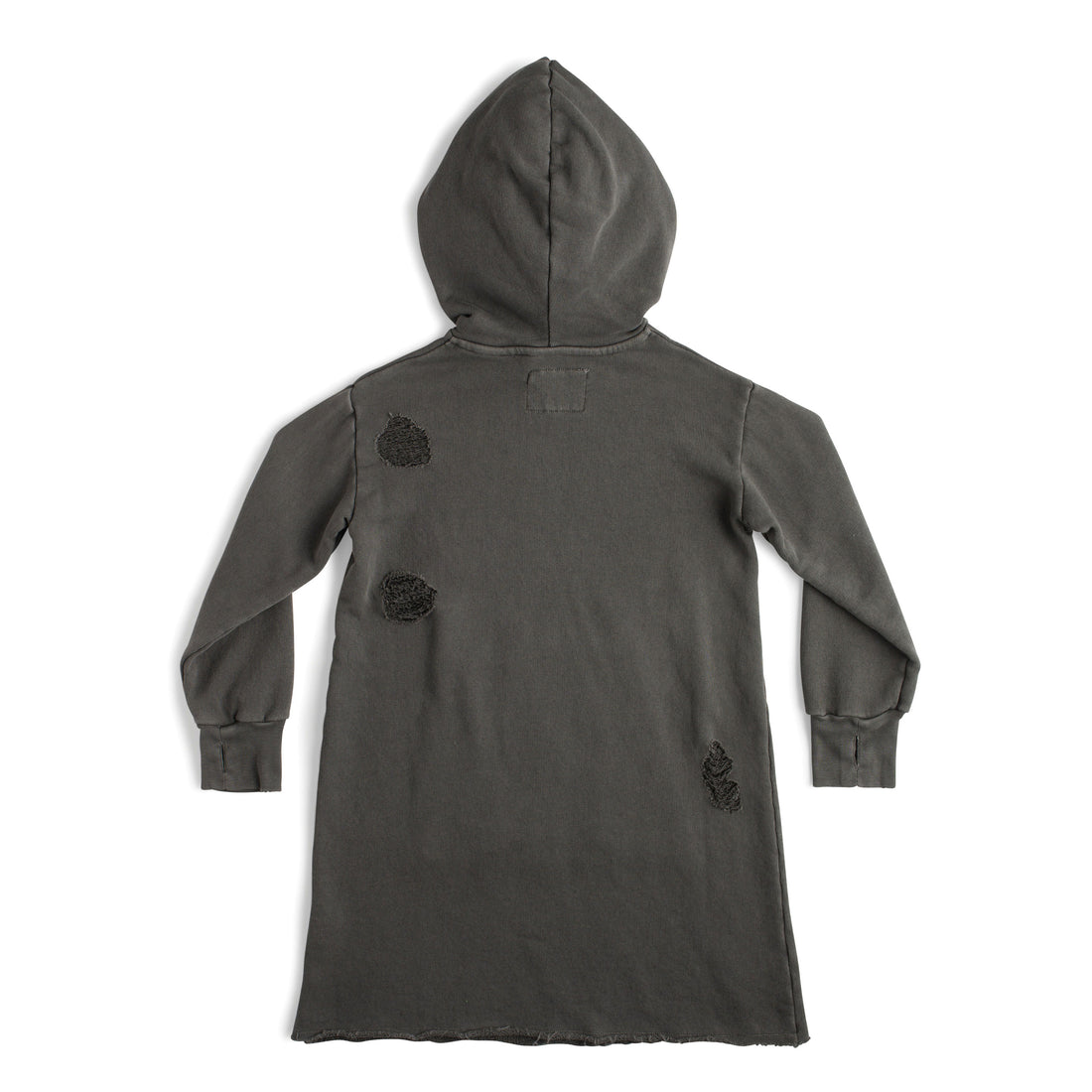 NUNUNU Dyed Graphite Deconstructed Hooded Dress