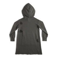 NUNUNU Dyed Graphite Deconstructed Hooded Dress