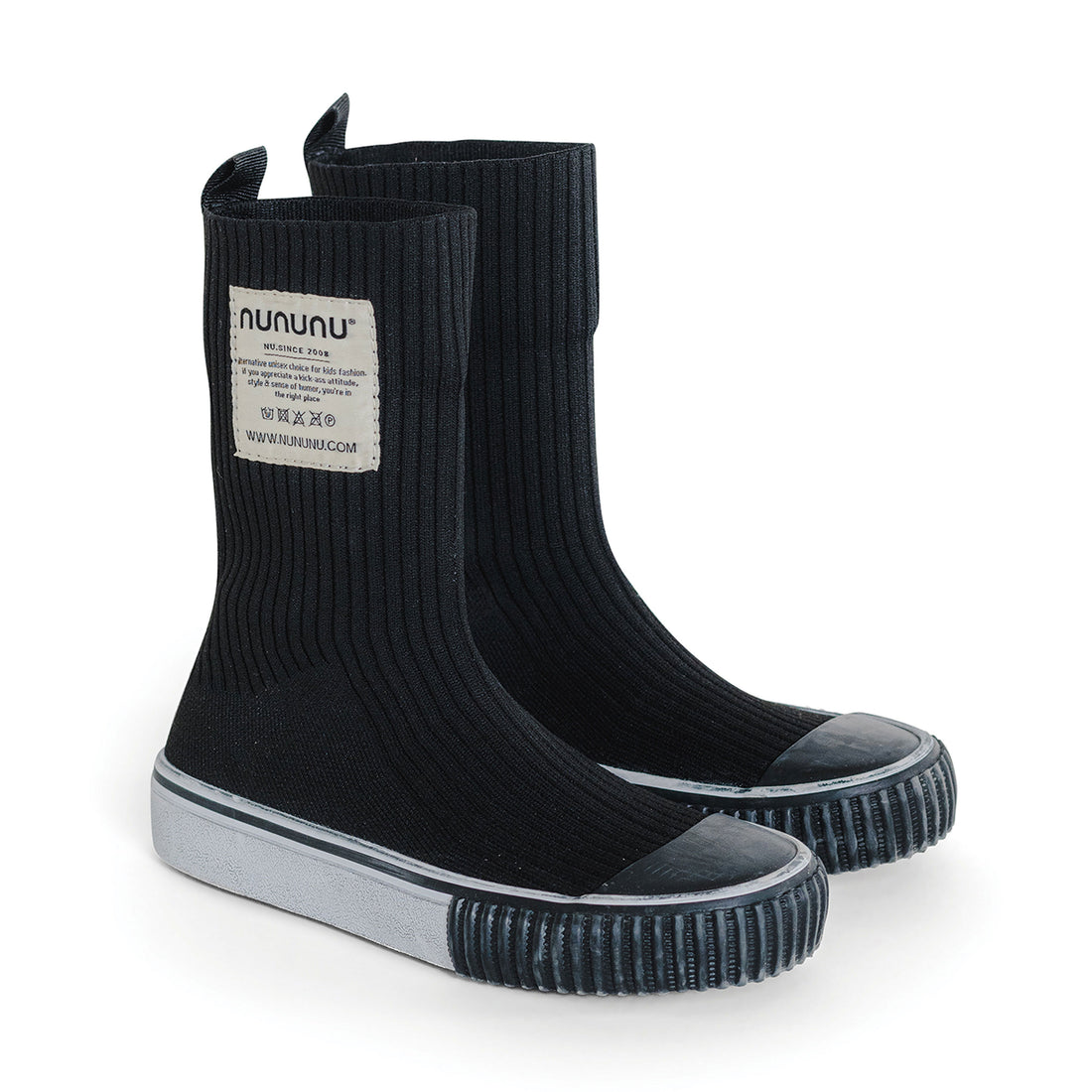 NUNUNU Black Extra High Sock Sneaker