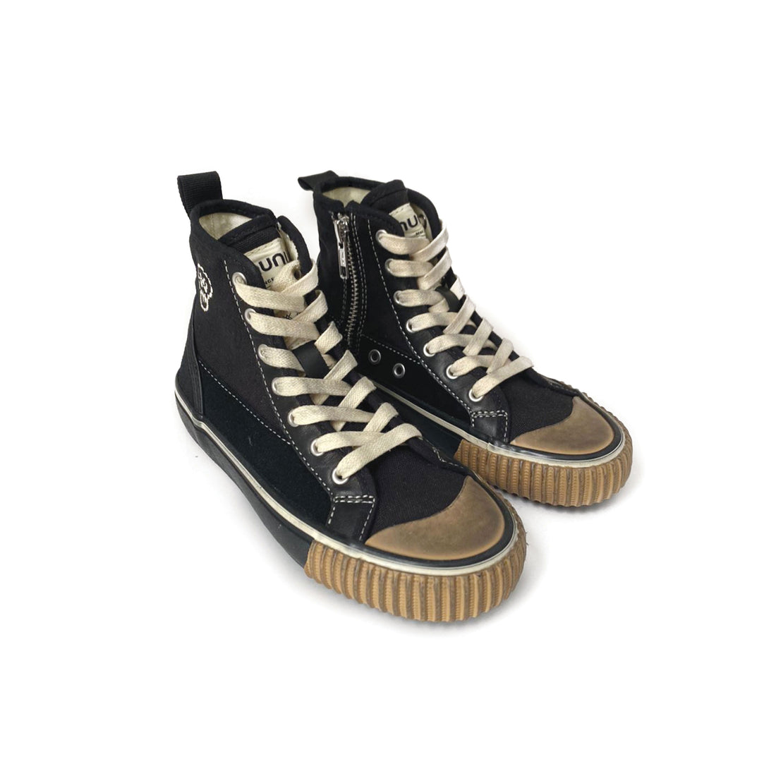 NUNUNU Black Mix Leather High Tops