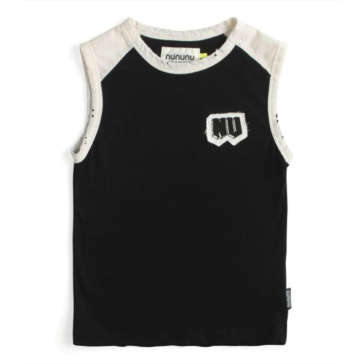NUNUNU Black Uni Sleeveless Shirt