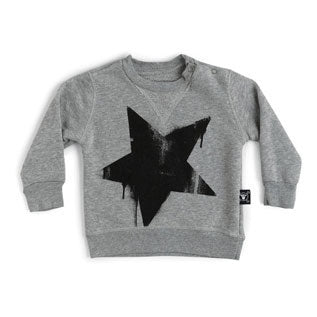 NUNUNU Heather Grey Falling Star Sweatshirt