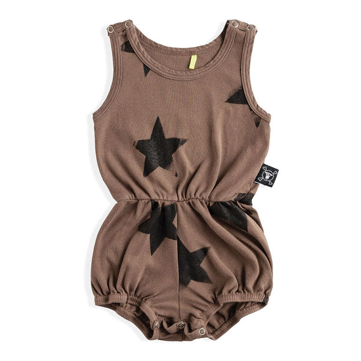 NUNUNU Earth Brown Faded Star Yoga Overall