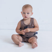 NUNUNU Earth Brown Faded Star Yoga Overall