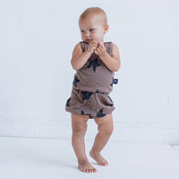NUNUNU Earth Brown Faded Star Yoga Overall