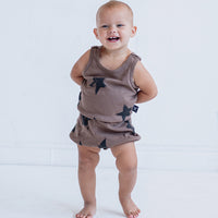 NUNUNU Earth Brown Faded Star Yoga Overall