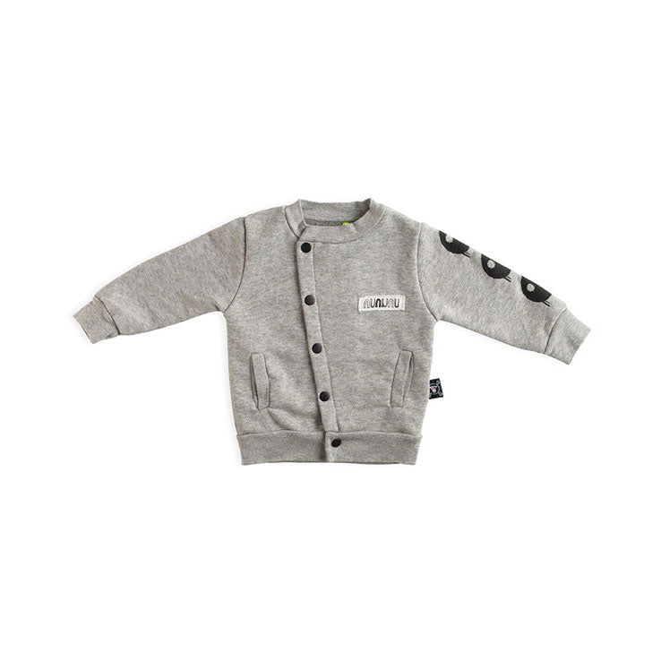 NUNUNU Heather Grey Melting Masks Cardigan