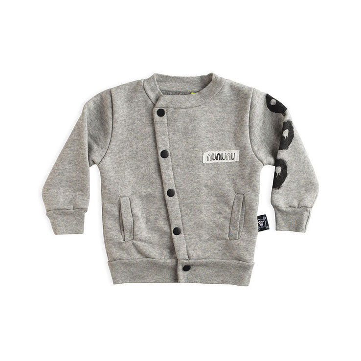 NUNUNU Heather Grey Melting Masks Cardigan