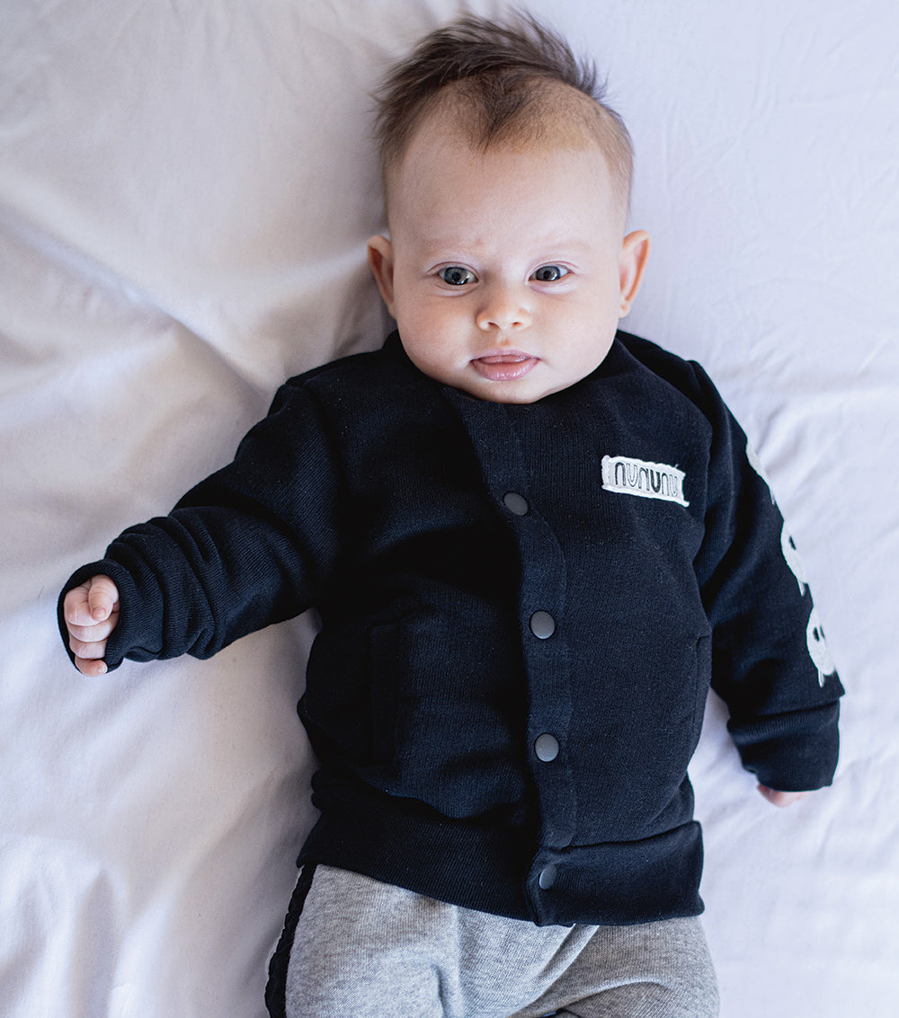 NUNUNU Black Melting Masks Cardigan