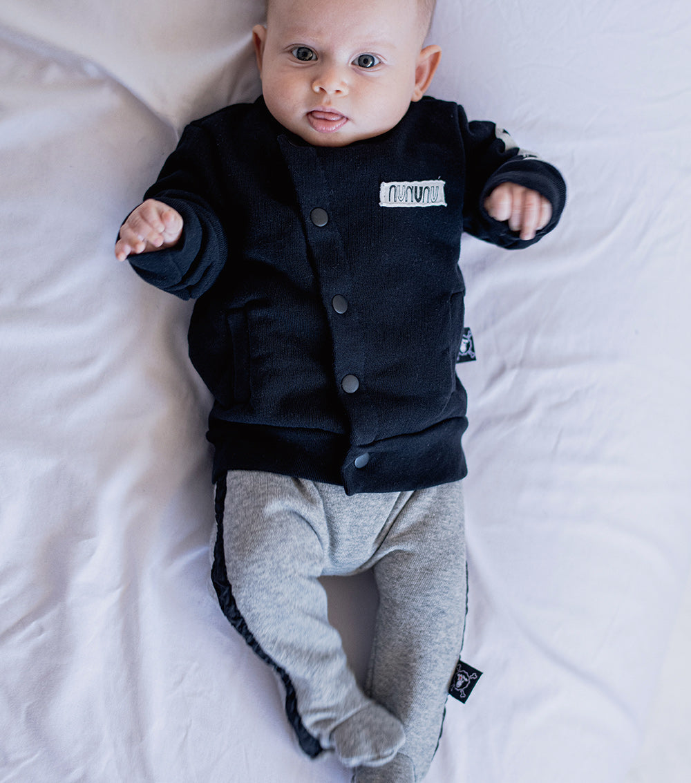 NUNUNU Black Melting Masks Cardigan