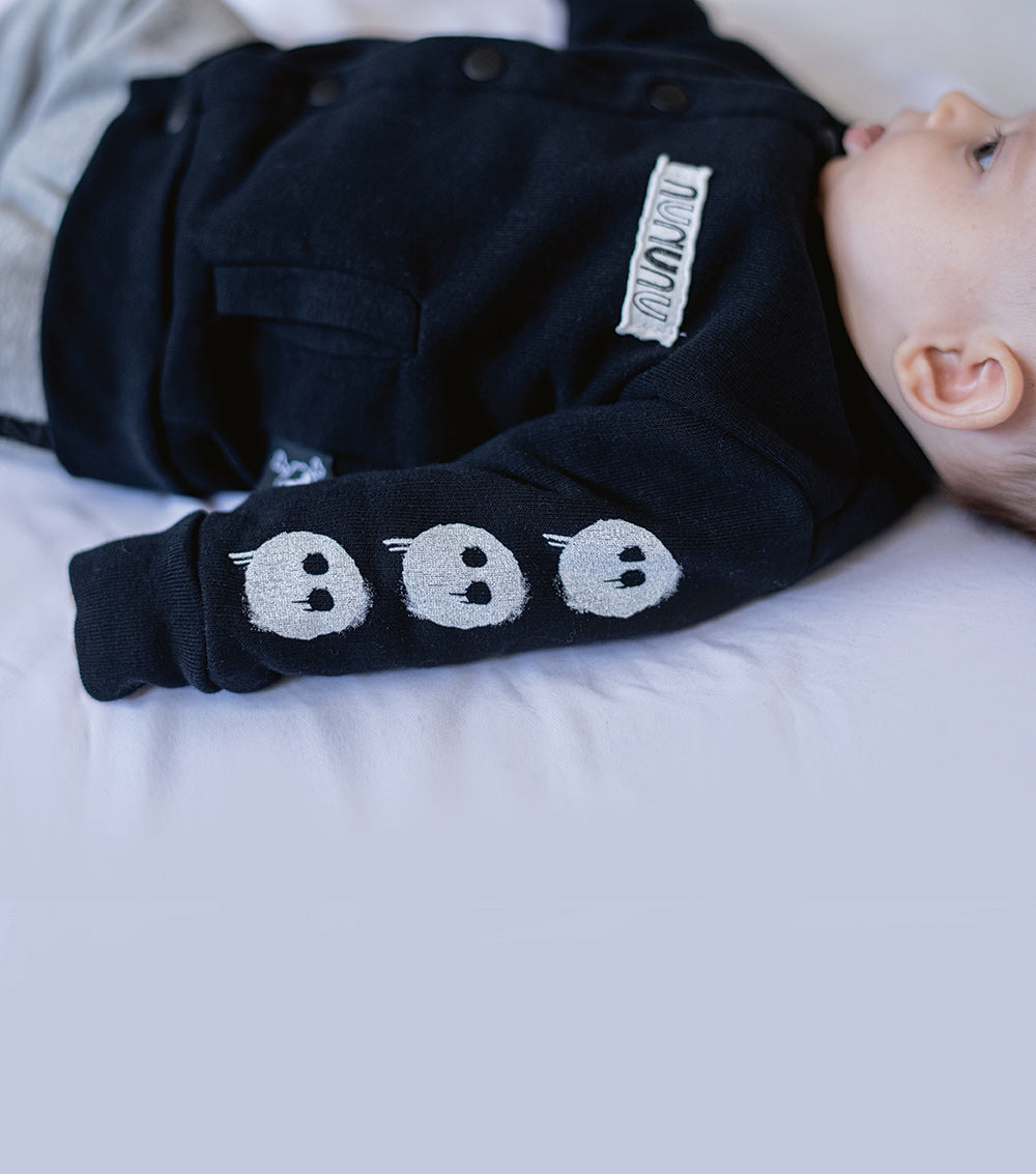 NUNUNU Black Melting Masks Cardigan