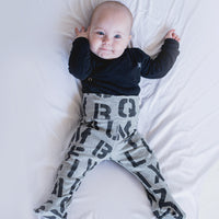NUNUNU Black/Hthr Grey Soft Duo Footed Overall