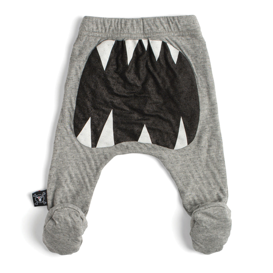 NUNUNU Heather Grey Soft Roar Footed Baggy Pants