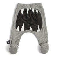 NUNUNU Heather Grey Soft Roar Footed Baggy Pants
