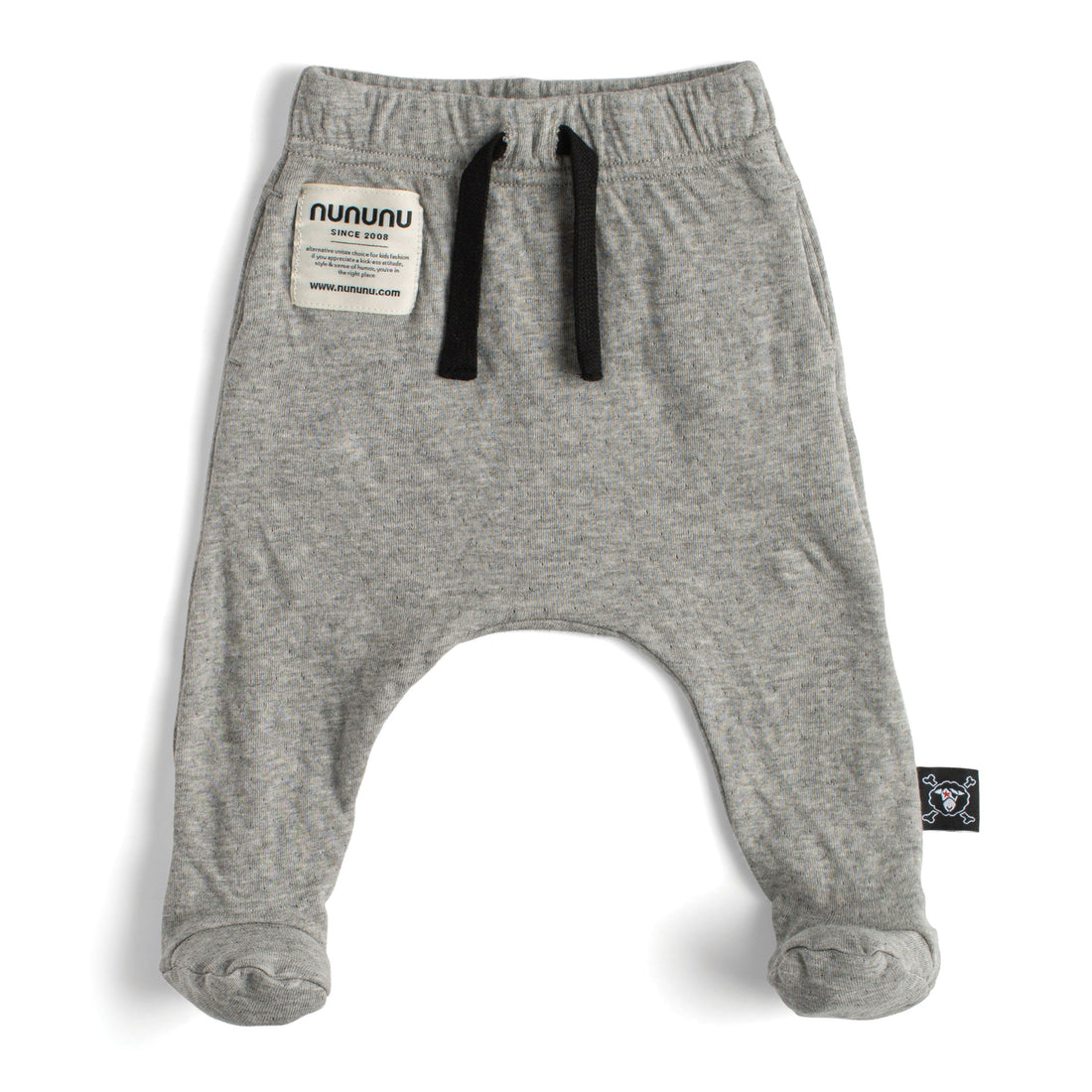 NUNUNU Heather Grey Soft Roar Footed Baggy Pants
