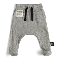 NUNUNU Heather Grey Soft Roar Footed Baggy Pants