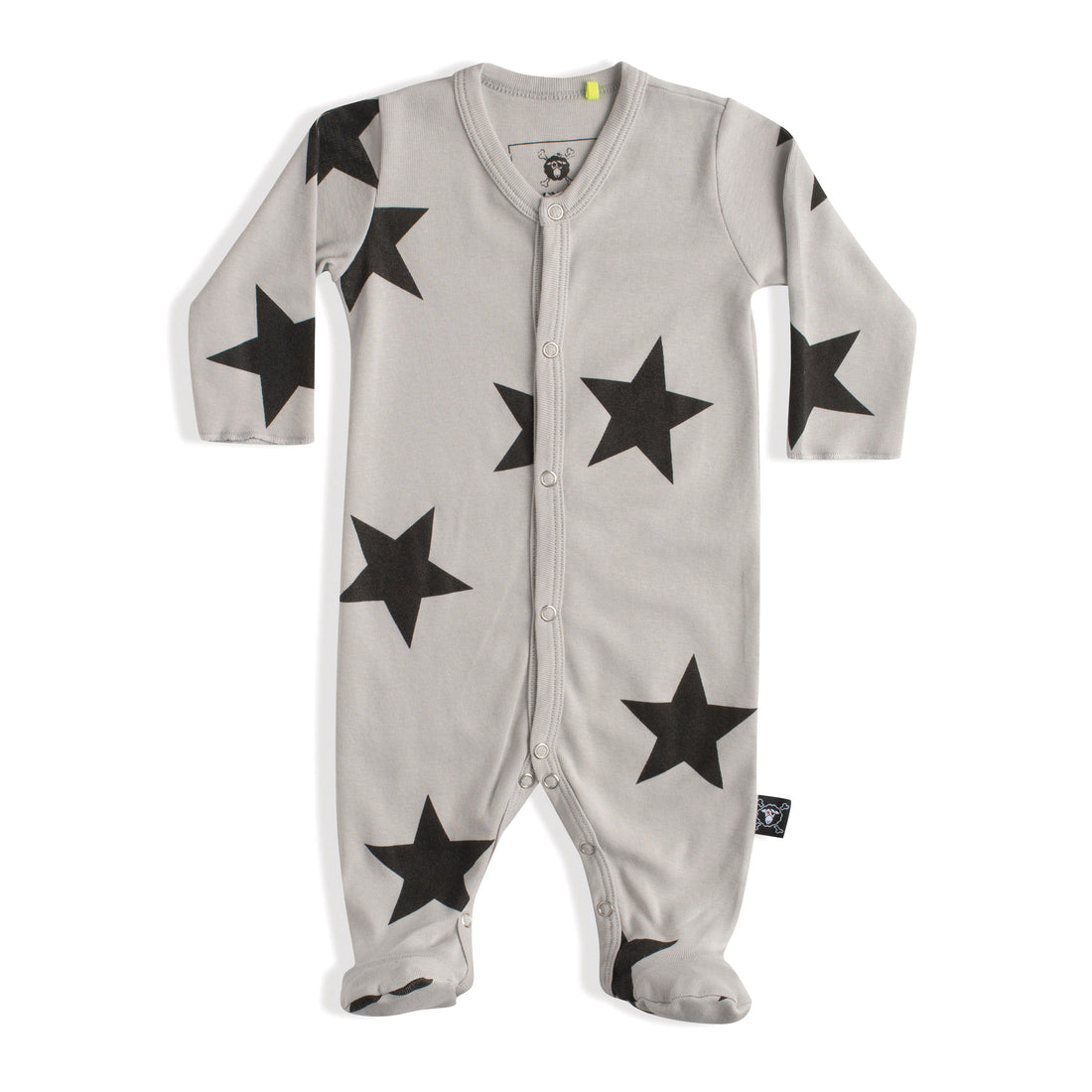 NUNUNU Ice Grey Star Footed Overall