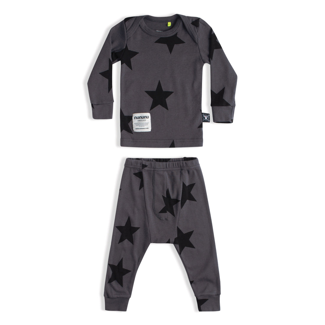 NUNUNU Dark Grey Soft Star Baby Set