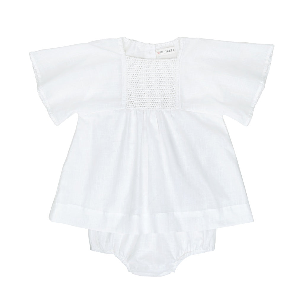 Keti Keta White Stitched Noor Dress Set