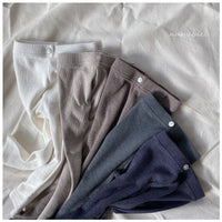 NUNUBIEL Beige Rib Button Leggings